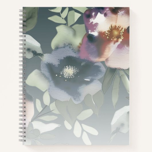 Links overhandigd monogram scriptnaam Waterverf Fl Notitieboek (Voorkant)