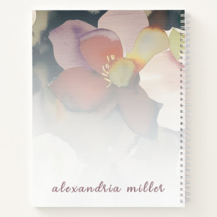 Links-overhandigde Waterverf Bloemen Roos Roze Scr Notitieboek