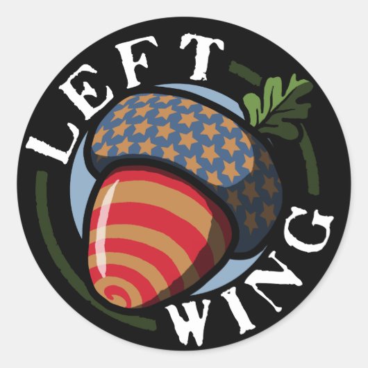 Links politieke ronde sticker (Voorkant)