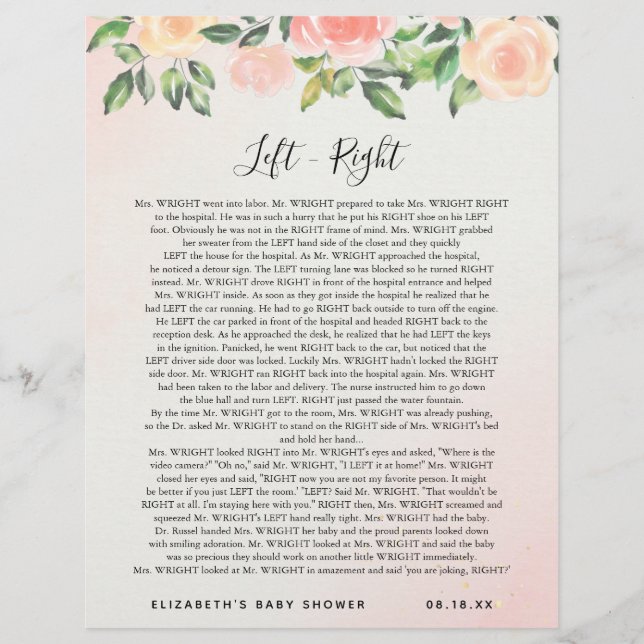 Links - rechts | BABY SHOWER (Voorkant)