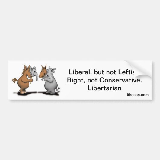 Links/rechts, Libertarian Bumpersticker (Voorkant)
