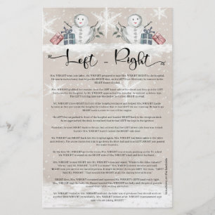 Links Rechts Sneeuwman Baby shower