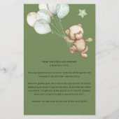 Links Rechts Teddy Bear Baby shower (Achterkant)