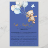 Links Rechts Teddy Bear Baby shower (Achterkant)