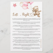 Links Rechts teddybeer baby shower (Voorkant)