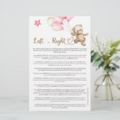 Links Rechts teddybeer baby shower (Staand voorkant)