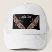 Links Rechts Vlinder afbeelding Afdrukken Tekst to Trucker Pet (Voorkant)