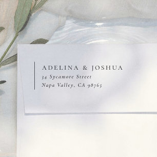 Links uitgelijnd elegante typografie retouradres rubberstempel