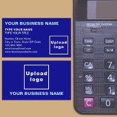 Links uitgelijnde teksten Blauw Visitekaartje