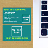 Links uitgelijnde teksten Blauwgroen groen Visitek Visitekaartje