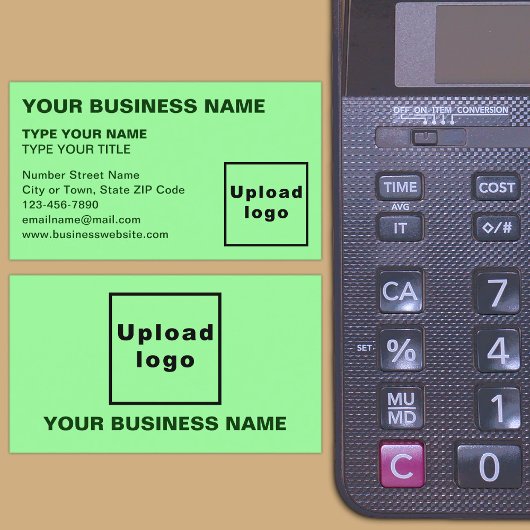 Links uitgelijnde teksten Lichtgroen Visitekaartje