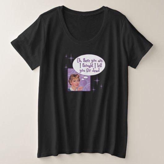 Links voor Dode! T-shirt in plusmaten (Design voorkant)