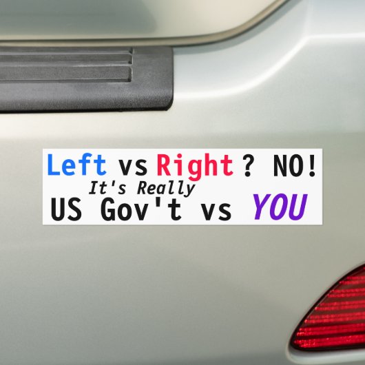Links vs rechts/ NEEN! Het is echt de Amerikaanse  Bumpersticker (Op auto)