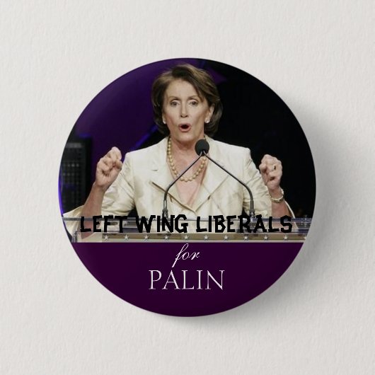 LINKS WIL LIBERALS VOOR PALIN RONDE BUTTON 5,7 CM (Voorkant)