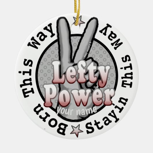 Linkse Power Linkshandige Versiering Keramisch Ornament (Voorkant)