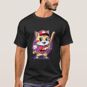 Linkse Softbal Honkbal Kat Speler Kleding voor Mei T-shirt