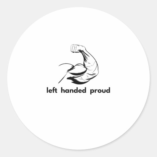 linkshandig trots ronde sticker (Voorkant)