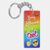 Linkshandig zijn is cool! Kleurrijk Sleutelhanger (Voorkant Links)