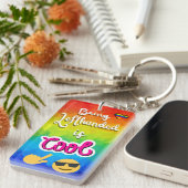 Linkshandig zijn is cool! Kleurrijk Sleutelhanger (Voorkant Rechts)