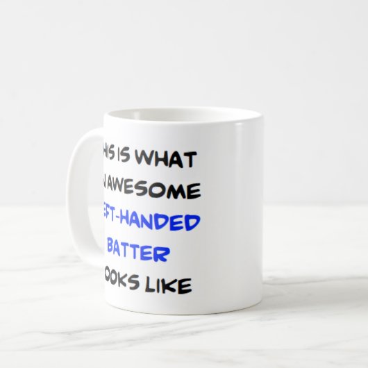 linkshandige batter, geweldige koffiemok (Voorkant links)