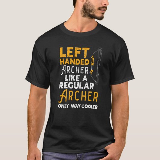 Linkshandige boogschutter zoals een gewone boogsch t-shirt (Voorkant)