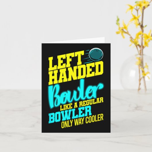 Linkshandige Bowler Bowl Bal Humor Bowling Striker Kaart (Gele Bloem)