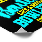 Linkshandige Bowler Bowl Ball Humor Bowling Strike Poster (Hoek)