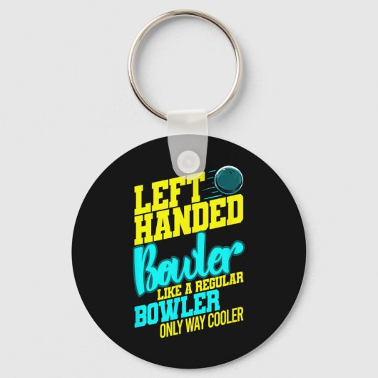 Linkshandige Bowler Bowl Ball Humor Bowling Strike Sleutelhanger (Voorkant)
