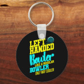 Linkshandige Bowler Bowl Ball Humor Bowling Strike Sleutelhanger (Voorkant)