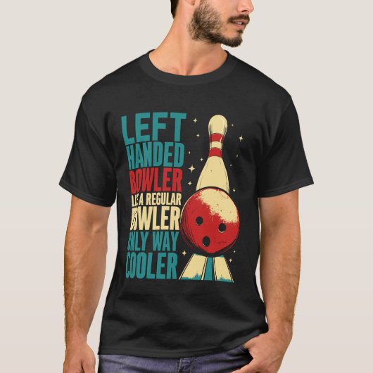 Linkshandige Bowler Cool Grappige Bowling T-shirt (Voorkant)