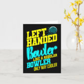 Linkshandige Bowler Gooit Bal Humor Bowling Strike Kaart (Gele Bloem)