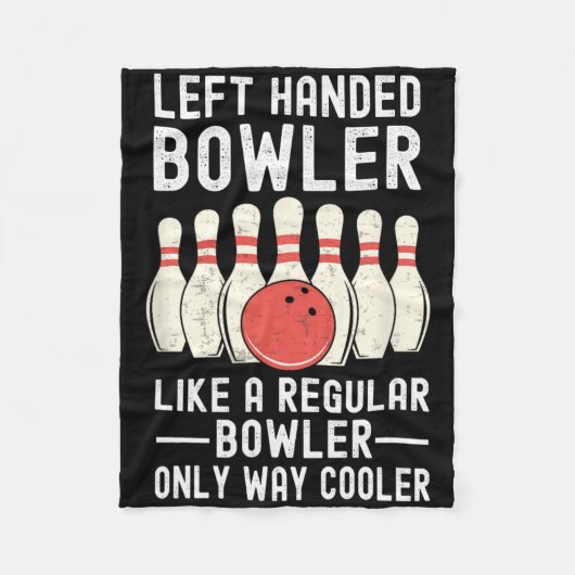 Linkshandige bowler grappige bowlingspeler fleece deken (Voorkant)