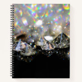 Linkshandige Diamond Custom Name Black School Gear Notitieboek (Voorkant)
