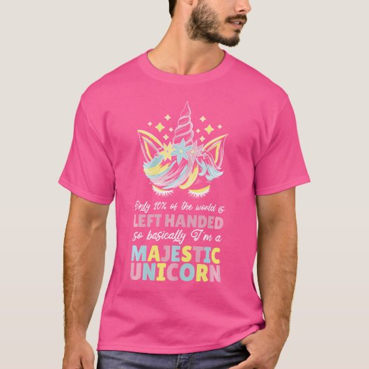 Linkshandige Eenhoorn T-shirt (Voorkant)