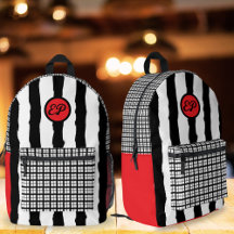 Linkshandige Gingham Stripe Monogram School