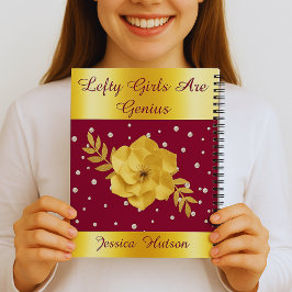 Linkshandige Gold Spiral Custom Notitieboek voor T