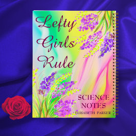 Linkshandige kleurrijke Abstracte bloemnaam Onderw Notitieboek