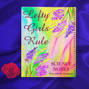 Linkshandige kleurrijke Abstracte bloemnaam Onderw Notitieboek