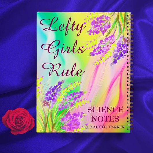 Linkshandige kleurrijke Abstracte bloemnaam Onderw Notitieboek