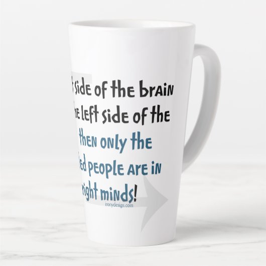 linkshandige mensen latte mok (Rechterhoek)