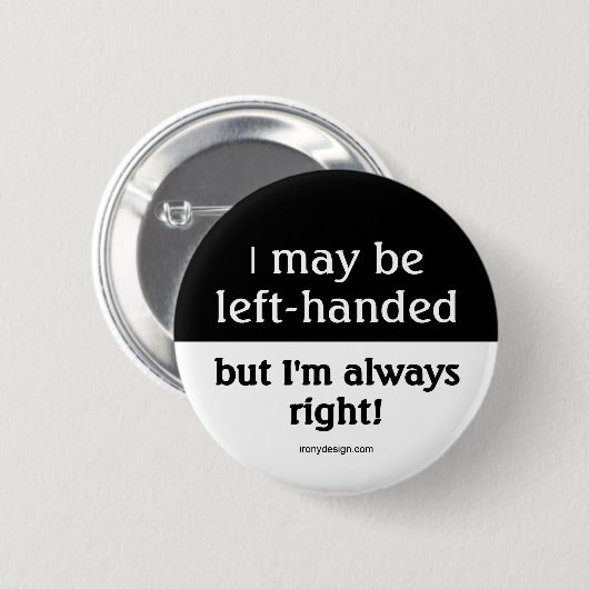 linkshandige mensen ronde button 5,7 cm (Voorkant /achterkant)