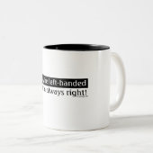 linkshandige mensen tweekleurige koffiemok (Voorkant rechts)