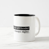linkshandige mensen tweekleurige koffiemok (Voorkant rechts)