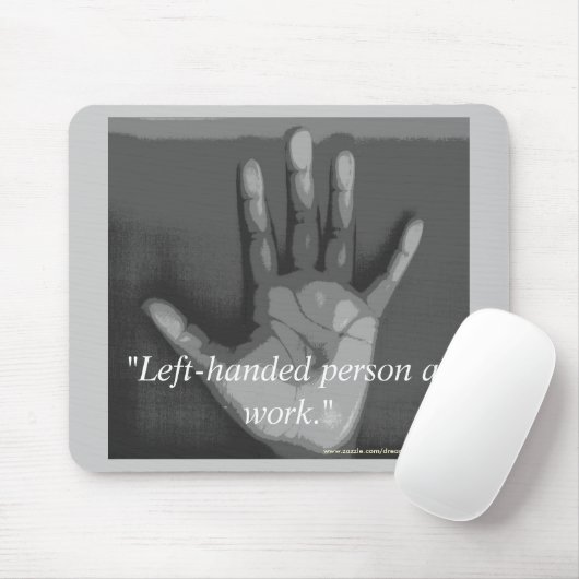 "linkshandige persoon op het werk." muismat (Met muis)