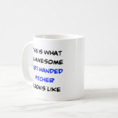 linkshandige pitcher, geweldige koffiemok (Voorkant links)