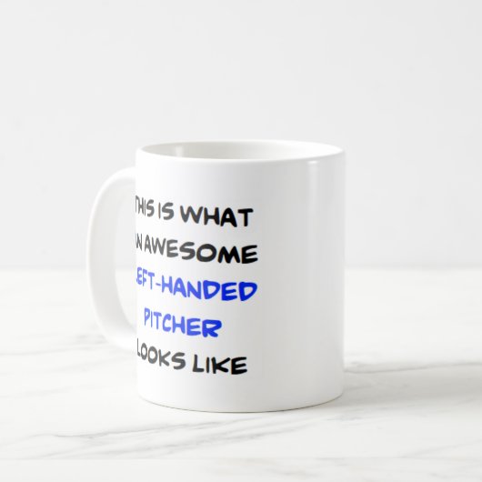 linkshandige pitcher, geweldige koffiemok (Voorkant links)