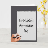 Linkshandigen appreciatiedag kaart (Gele Bloem)