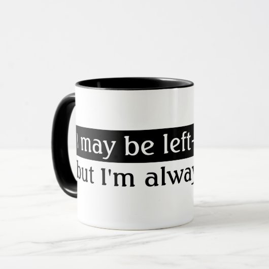 linkshandigen mok (Voorkant links)