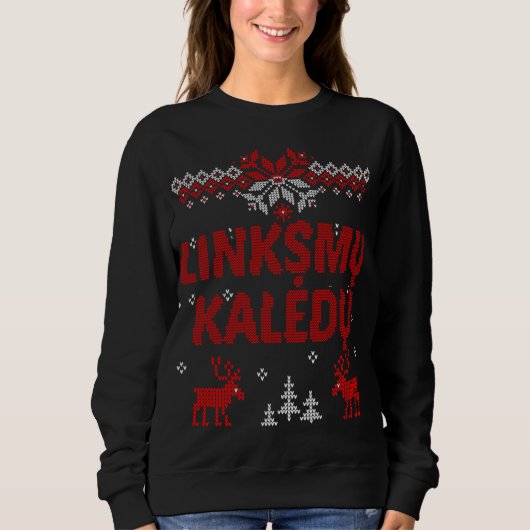 Linksmu Kaledu Litouws kerstcadeau Trui (Voorkant)