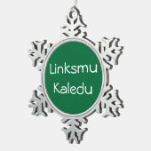 Linksmu Kaledu - versiering Tin Sneeuwvlok Ornament (Rechts)